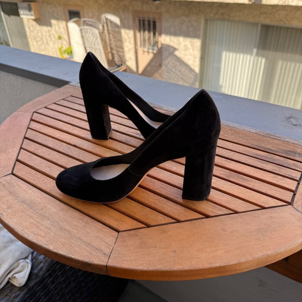Loeffler Randall Black Suede Block Heel Pumps Size 8.5B - Picture 4 of 8